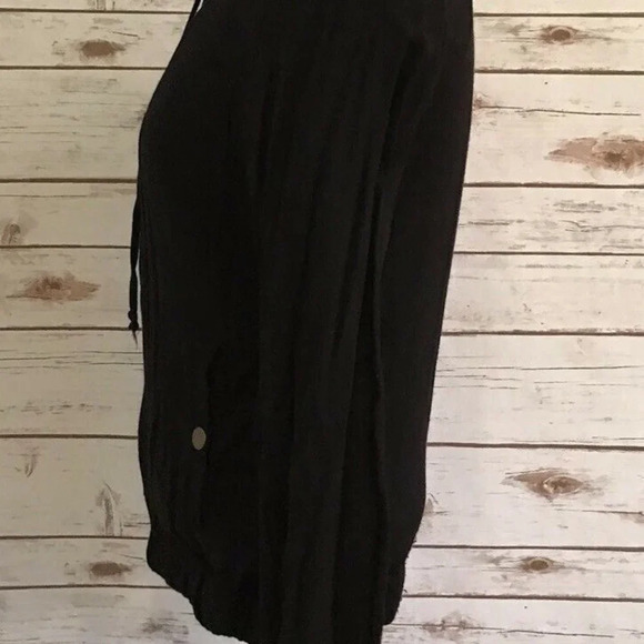LA HEARTS Women Long Sleeve Open Front Zip-Up Black Casual Shirt Top Size Medium - Picture 9 of 12